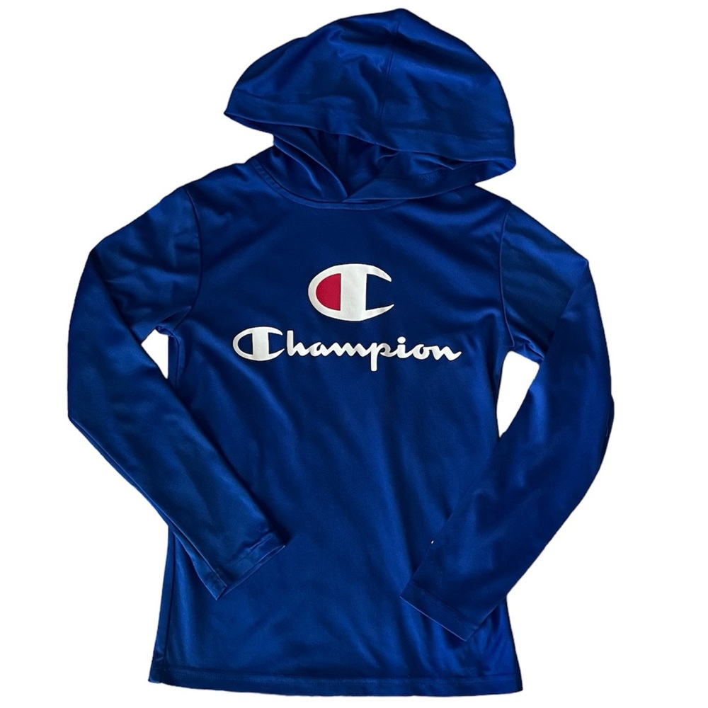 🩵Champion Boy’s Hooded Graphic Long Sleeve Tee - Size Small